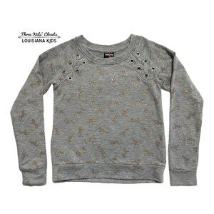 Ransom Girl S (7/8) Gray Sparkly Unicorn Sweatshirt